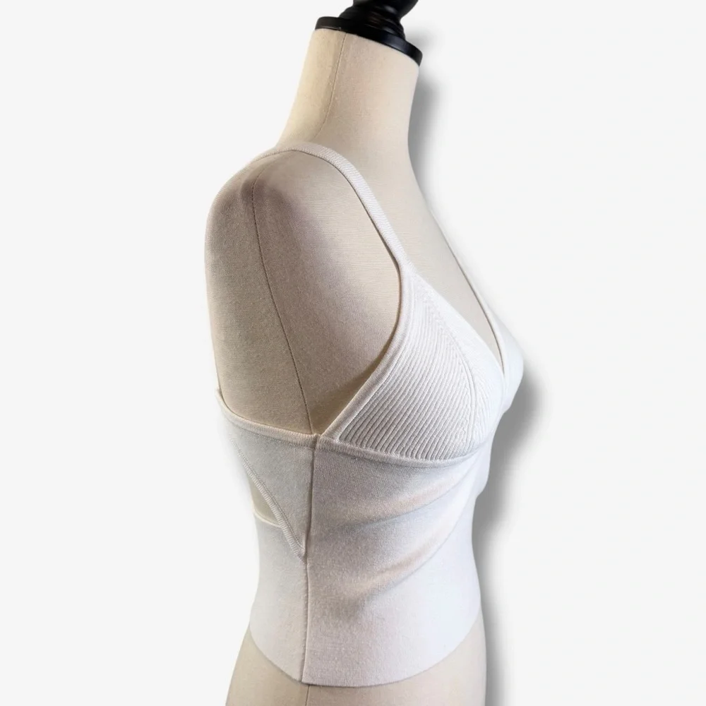 Intimately Free People Teagan Swit Cami Size S White Ribbed V-Neck Open Back